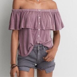 Purple soft sexy off shoulders top shirt summer festival indie core boho